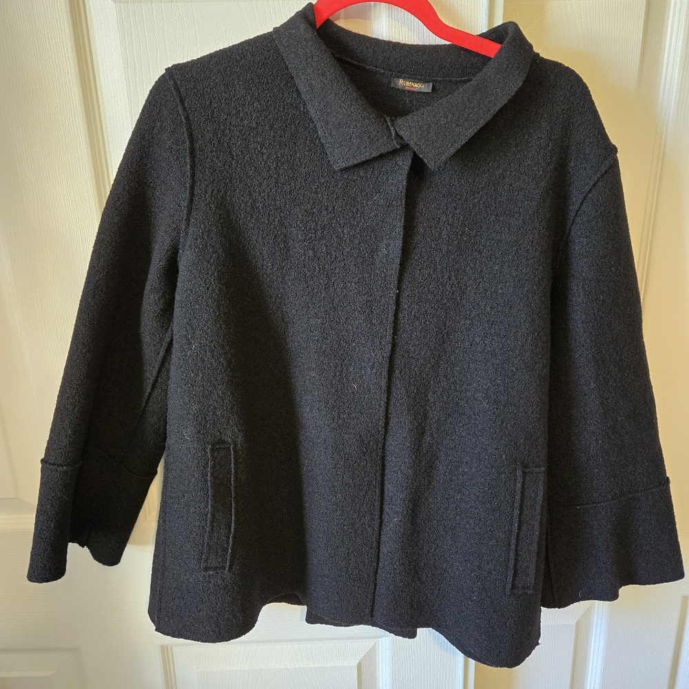 Rubinacci Napoli Black Pea Coat Classic Design